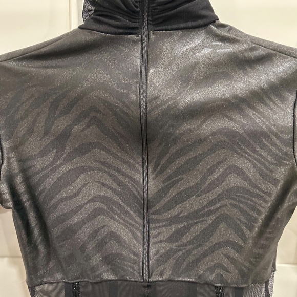 Black Sheer Panel Dance Costume / Bodysuit - Picture 5 of 8